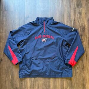 Reebok NHL Columbus Blue Jackets Half Zip Pullover Windbreaker Jacket Men’s 2XL